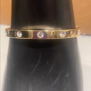 Gold Sparkling Crystal Stone Cuff Bracelet